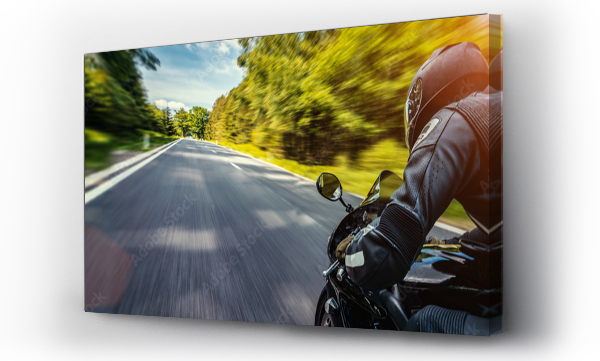 Wizualizacja Obrazu : #273071462 motorbike on the road riding. having fun riding the empty road on a motorcycle tour / journey