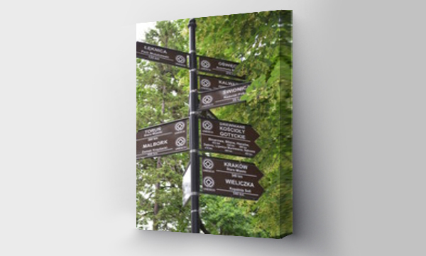 Wizualizacja Obrazu : #274305154 Drogowskaz turystyczny - zabytki z listy UNESCO w Polsce