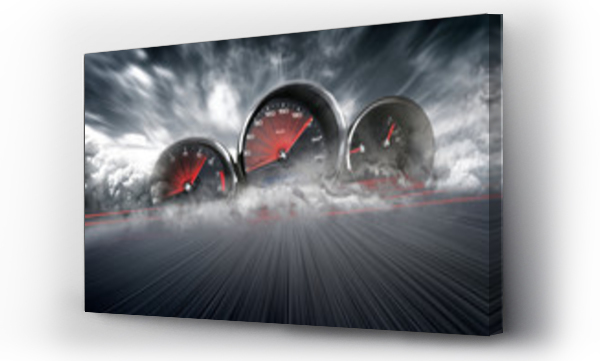 Prędkościomierz punktacji wysokiej prędkości w szybkim ruchu rozmycie tła toru wyścigowego. Speeding Car tła Photo Concept.