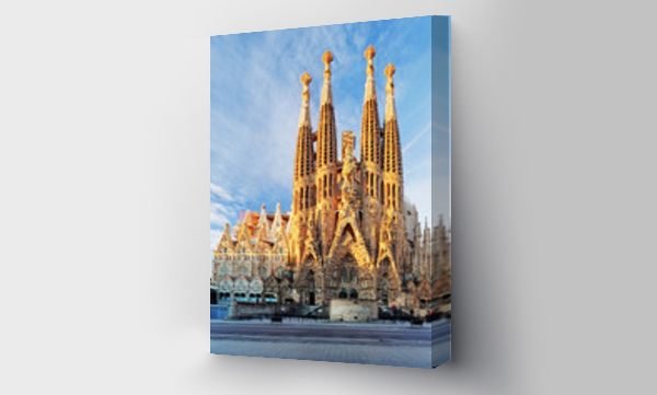 Wizualizacja Obrazu : #276070329 BARCELONA, SPAIN - FEBRUARY 10: La Sagrada Familia - the impressive cathedral designed by Gaudi, which is being build since 19 March 1882 and is not finished yet February 10, 2016 in Barcelona, Spain.