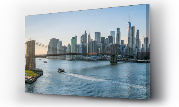 manhattan, Most brookliński, new york, New York City, Panorama, skyline