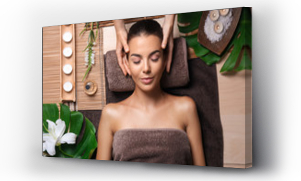 Wizualizacja Obrazu : #276665871 Beautiful young woman receiving massage in spa salon
