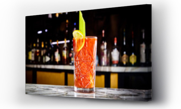 Wizualizacja Obrazu : #277432125 Bloody Mary, classic cocktails with vodka and tomato juice.