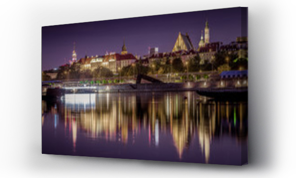 Wizualizacja Obrazu : #277566645 Warszawa panorama Starego Miasta nad Wis?? w nocy