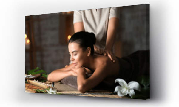Wizualizacja Obrazu : #277652321 Beautiful young woman receiving massage in spa salon