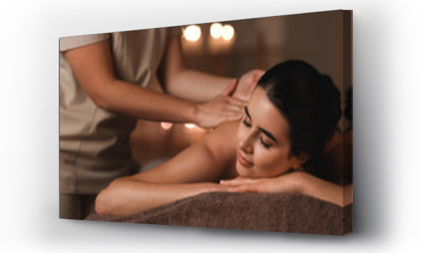 Wizualizacja Obrazu : #278656968 Beautiful young woman receiving massage in spa salon