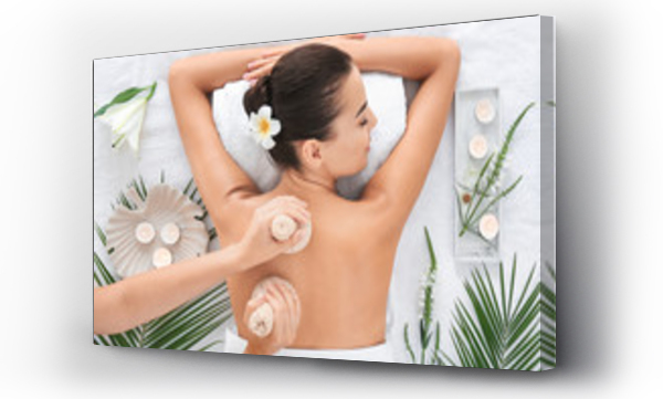 Wizualizacja Obrazu : #278657411 Beautiful young woman receiving massage in spa salon