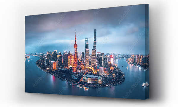 Wizualizacja Obrazu : #280666751 Szanghajska panorama nocą