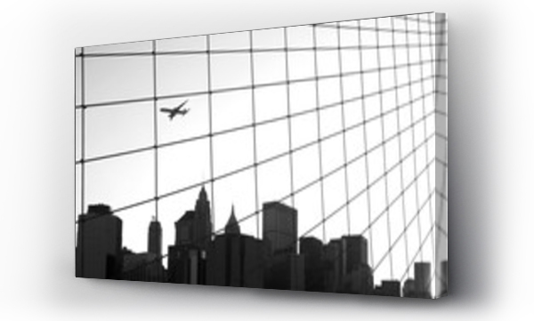 Skyline Manhattanu widziany z Mostu Brooklyńskiego