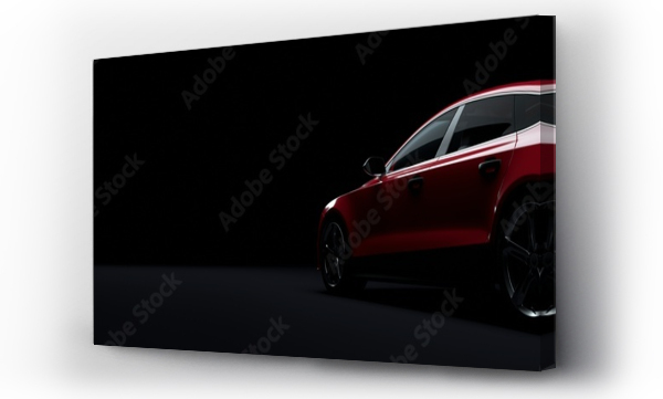 Wizualizacja Obrazu : #282007508 Czerwony samochód sportowy na eleganckim ciemnym tle.