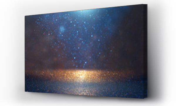 Wizualizacja Obrazu : #284359161 blackground of abstract glitter lights. blue, gold and black. de focused