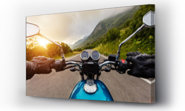Wizualizacja Obrazu : #285056329 Motorcycle driver riding in mountains