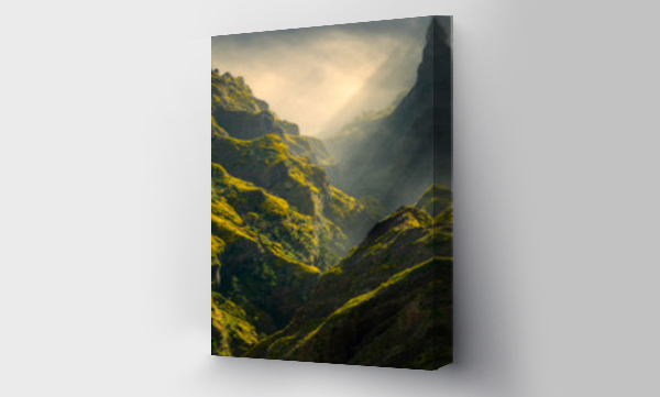 Wizualizacja Obrazu : #288918128 Pico do Ariero is one of the higher mountains on the island of Madeira. Here it is beautiful hiking with fantastic views left and right. Photo was taken during sunset.