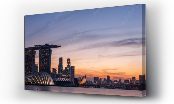 Szeroka panorama miasta Singapur
