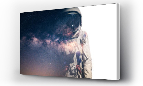Wizualizacja Obrazu : #294415590 The double exposure image of the astronauts suit overlay with the milky way galaxy image. the concept of imagination, technology, future, and gaming.