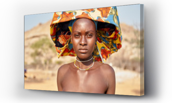 Wizualizacja Obrazu : #294910764 Young Mucubal woman with her traditional headscarf, Mucubal tribe, Tchitundo Hulo, Virei, Angola