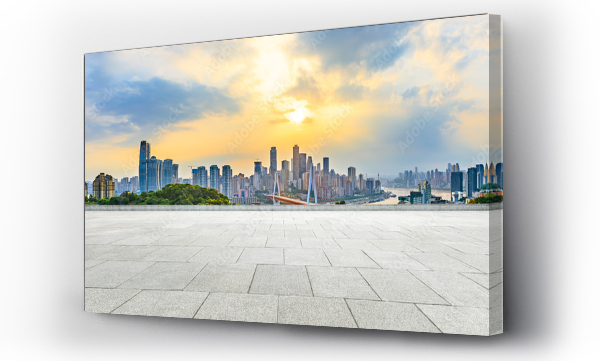 Wizualizacja Obrazu : #295072275 Sunset Square Platform and City Skyline in Chongqing