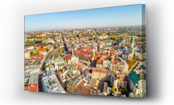 Wizualizacja Obrazu : #296767923 Lublin z lotu ptaka. Ratusz, Brama Krakowska i stare miasto widziane z powietrza.  