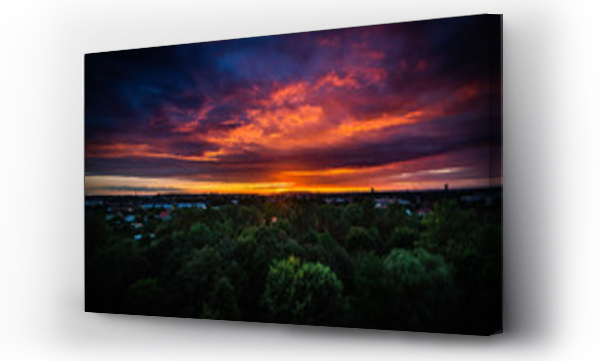 Kraków, miasto, zachód słońca