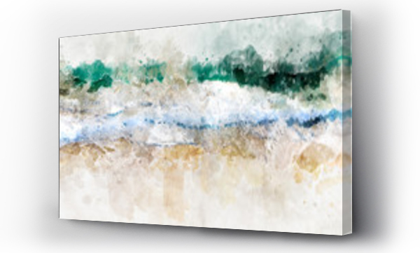 Wizualizacja Obrazu : #297360789 Abstrakcyjna akwarela ocean niebieski morska fala. Creative abstrakcyjne malowane tło, tapeta, tekstura. Nowoczesna sztuka. Sztuka współczesna.