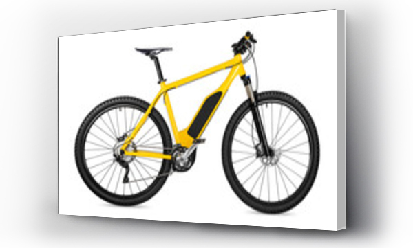 Wizualizacja Obrazu : #298948511 żółty ebike pedelec z silnikiem zasilanym bateriami rower moutainbike. rower górski ekologia nowoczesny transport koncepcja izolowana na białym tle