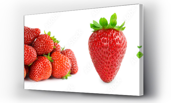 Wizualizacja Obrazu : #298952368 Strawberry on white background. Fresh sweet fruit closeup.