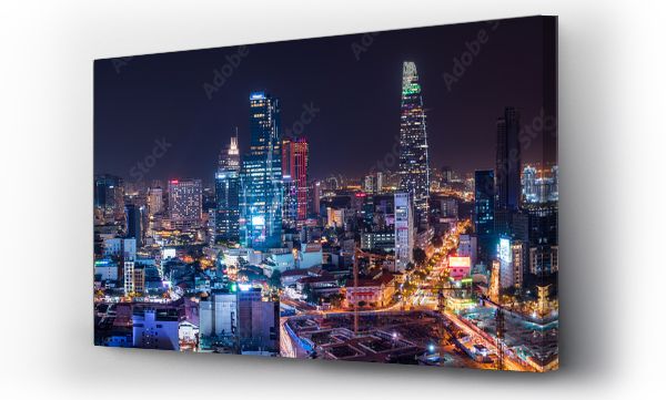 Wizualizacja Obrazu : #300152182 Krajobraz miasta Ho Chi Minh City, Wietnam nocą