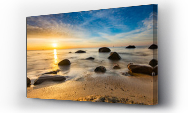 chmury, kamienie, krajobraz, morze, morze bałtyckie, Woda, wschód, wschód słońca, Wschód słońca Bałtyk, Wschód słońca niebo