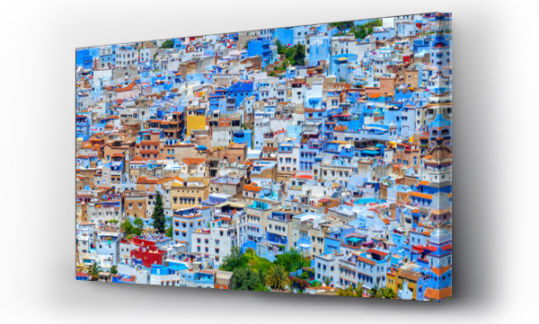 Panorama błękitnego miasta Chefchaouen w Maroku