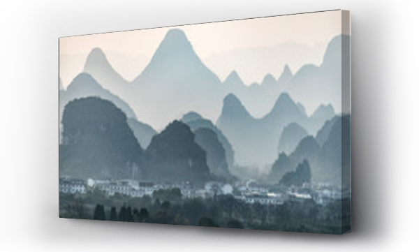 Wizualizacja Obrazu : #307460234 Guilin with mountanous landscape in the background