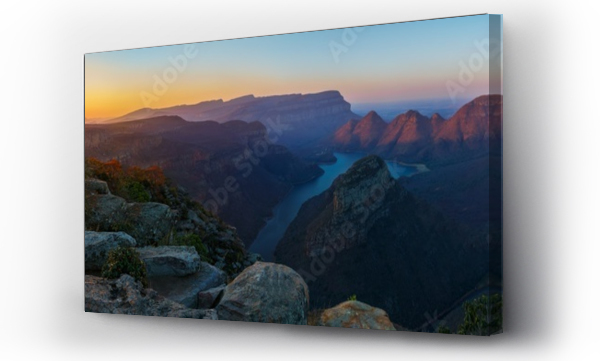 Wizualizacja Obrazu : #308293843 trzy rondavels i kanion rzeki blyde o zachodzie słońca, południowa afryka