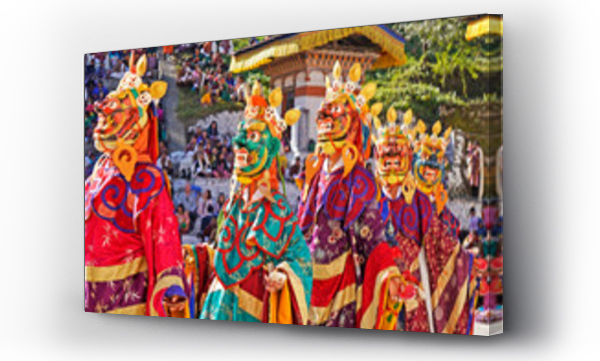 Wizualizacja Obrazu : #310632703 Performers dancers wearing masks in festival in Mongar, Bhutan