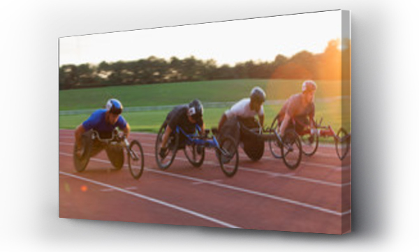 Wizualizacja Obrazu : #315229117 Paraplegic athletes speeding along sports track in wheelchair race