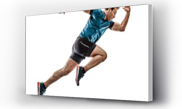 Wizualizacja Obrazu : #315289502 jeden kaukaski biegacz biegacz jogger jogger młody człowiek w studio odizolowany na białym tle