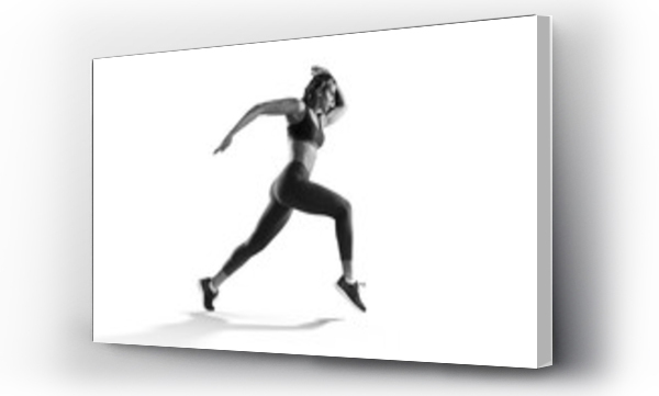 Wizualizacja Obrazu : #316805623 Sports background. Runner on the start. Black and white image isolated on white.