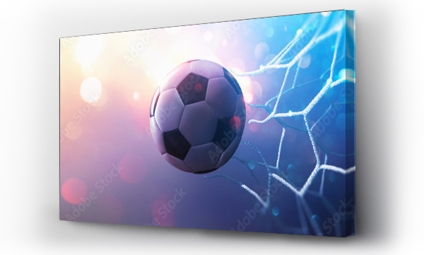 Wizualizacja Obrazu : #328308816 Soccer Ball in Goal. Multicolor Background