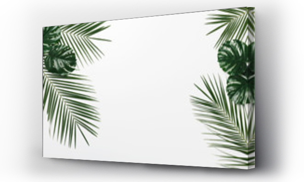 Wizualizacja Obrazu : #329315681 Kreatywna ramka z tropikalnych liści. Zielony liść monstery