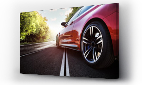 Wizualizacja Obrazu : #331542238 Red sport car on the asphalt road