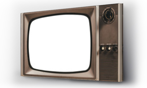 Wizualizacja Obrazu : #336400928 Vintage old TV cut out screen with clipping path, retro television, close up