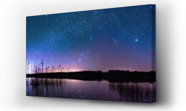 drzewo, Noc jezioro, Noc niebo jezioro