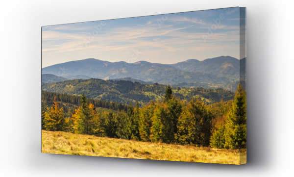 góry, góry karpaty, jesień światło, zamglony las