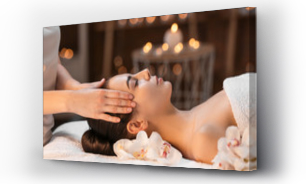 Wizualizacja Obrazu : #341291846 Beautiful young woman receiving massage in spa salon