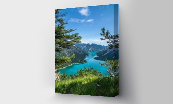 Wizualizacja Obrazu : #341755591 Scenic View Of Lake And Mountains Against Blue Sky