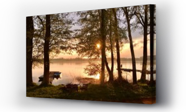 Las rzeka, mazury, plaża, zachód, zachód słońca, łódka