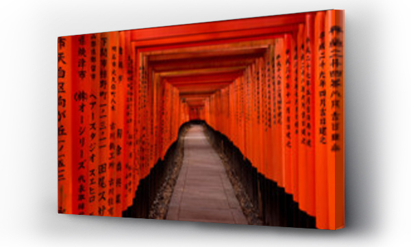 Wizualizacja Obrazu : #344968493 Walkway under orange wooden pillars, Kyoto, Japan