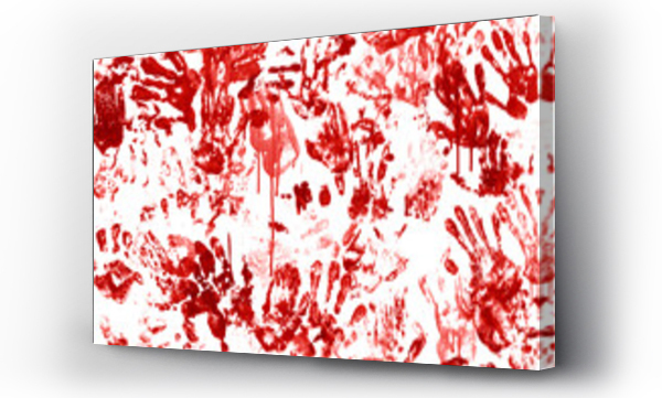 Wizualizacja Obrazu : #354081619 Bloody hand prints with blood drops