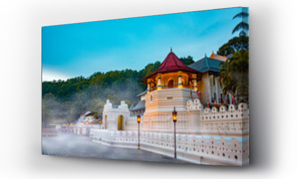 Wizualizacja Obrazu : #364951258 Temple of the tooth, a Buddhist temple also known as Sri Dalada Maligawa, covered with fog in Kandy, Sri Lanka. morning view, well famous destination among tourists. 