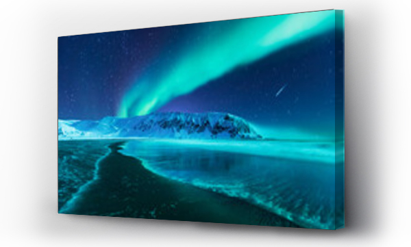 Wizualizacja Obrazu : #366163903 Northern lights above the beach, Berlevag, Norway