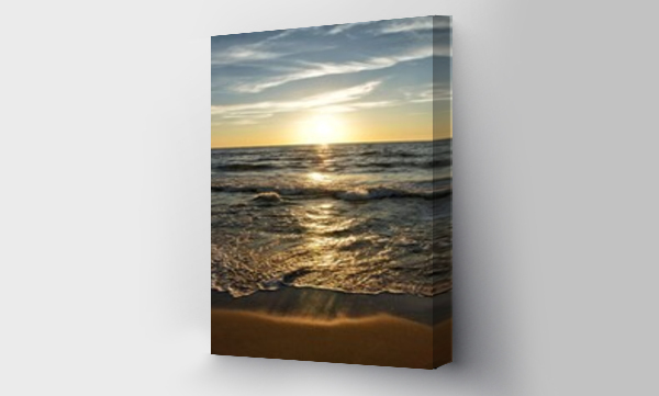 morze, plaża, zachód słońca, Zachód słońca morze