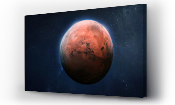 Wizualizacja Obrazu : #366810558 Red planet Mars surface. Exploration and expedition on red planet. Elements of this image furnished by NASA